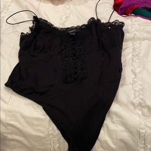 Black bodysuit lace with buttons